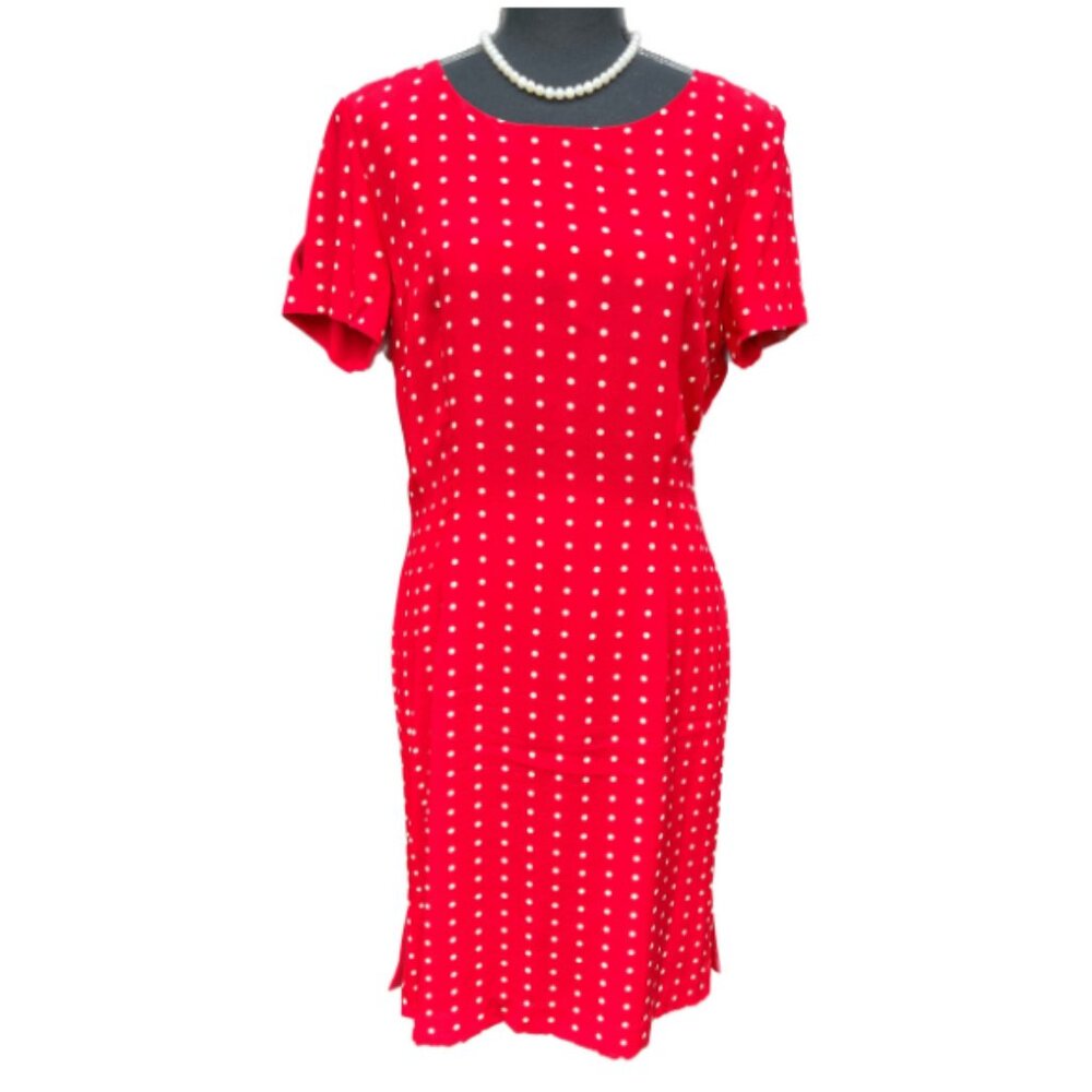 Vintage Elegance: Liz Claiborne Polka Dot Dress, Size 12